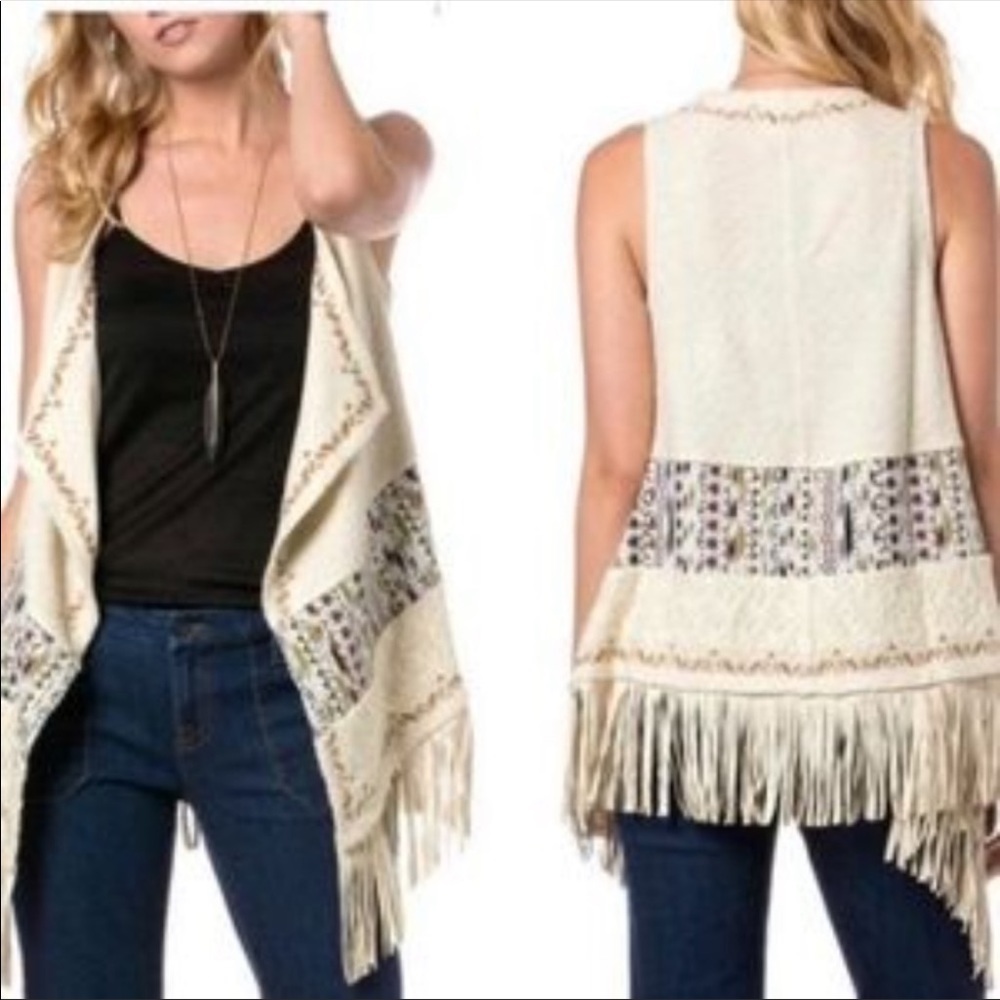 Miss Me Fringe Sweater Vest size Medium NWT